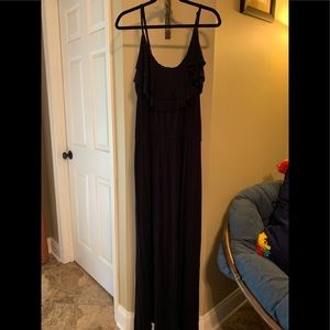 F21 black maxi dress.